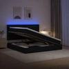 LED saugojimo lova su čiužiniu Juoda 200 x 200 cm Audinys