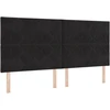 LED saugojimo lova su čiužiniu Juoda 200 x 200 cm Aksomas