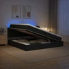 LED saugojimo lova su čiužiniu Juoda 200 x 200 cm Audinys