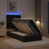 LED saugojimo lova su čiužiniu Juoda 90 x 200 cm Aksomas
