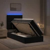 LED saugojimo lova su čiužiniu Juoda 90 x 200 cm Aksomas