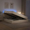 LED saugojimo lova su čiužiniu Kreminė 160 x 200 cm Audinys
