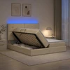 LED saugojimo lova su čiužiniu Kreminė 200 x 200 cm Audinys