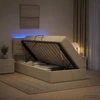 LED saugojimo lova su čiužiniu Kreminė 90 x 200 cm Audinys