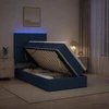 LED saugojimo lova su čiužiniu Mėlyna 100 x 200 cm Audinys