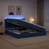 LED saugojimo lova su čiužiniu Mėlyna 200 x 200 cm Audinys