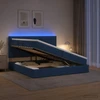 LED saugojimo lova su čiužiniu Mėlyna 200 x 200 cm Audinys