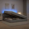LED saugojimo lova su čiužiniu Šviesiai pilka 200 x 200 cm