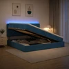 LED saugojimo lova su čiužiniu Tamsiai mėlyna 200 x 200 cm