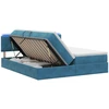 LED saugojimo lova su čiužiniu Tamsiai mėlyna 180 x 200 cm