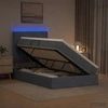 LED saugojimo lova su čiužiniu Tamsiai pilka 120 x 200 cm