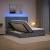LED saugojimo lova su čiužiniu Tamsiai pilka 200 x 200 cm
