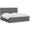 LED saugojimo lova su čiužiniu Tamsiai pilka 200 x 200 cm