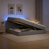 LED saugojimo lova su čiužiniu Tamsiai pilka 200 x 200 cm