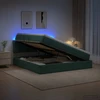 LED saugojimo lova su čiužiniu Tamsiai žalia 160 x 200 cm