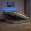 LED saugojimo lova su čiužiniu Taupe 140 x 200 cm Audinys
