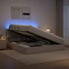LED saugojimo lova su čiužiniu Taupe 160 x 200 cm Audinys