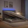 LED saugojimo lova su čiužiniu Taupe 160 x 200 cm Audinys