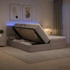 LED saugojimo lova su čiužiniu Taupe 180 x 200 cm Audinys