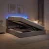LED saugojimo lova su čiužiniu Taupe 180 x 200 cm Audinys