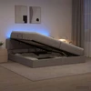 LED saugojimo lova su čiužiniu Taupe 200 x 200 cm Audinys