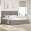 LED saugojimo lova su čiužiniu Taupe 200 x 200 cm Audinys