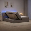LED saugojimo lova su čiužiniu Taupe 200 x 200 cm Audinys