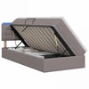 LED saugojimo lova su čiužiniu Taupe 90 x 200 cm Audinys