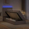 LED saugojimo lova su čiužiniu Taupe 90 x 190 cm Audinys