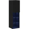 TV staliukas TV spintelių komplektas 2 pcs Juodas ąžuolas 30,5 x 30 x 102 cm