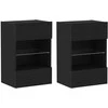 TV staliukas TV spintelių komplektas 2 pcs Juoda 40 x 30 x 60,5 cm