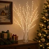 LED varinių šakų kalėdinė dekoracija 3 vnt. Balta 62 cm Plienas