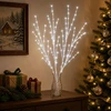 LED varinių šakų kalėdinė dekoracija 3 vnt. Balta 62 cm Plienas