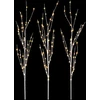 LED varinių šakų kalėdinė dekoracija 3 vnt. Balta 62 cm Plienas