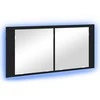LED veidrodis spintelė Juodas ąžuolas 100 x 12 x 45 cm