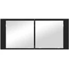 LED veidrodis spintelė Juodas ąžuolas 100 x 12 x 45 cm