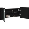 LED veidrodis spintelė Juodas ąžuolas 100 x 12 x 45 cm