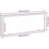 LED vonios veidrodis Juodas ąžuolas 100 x 8,5 x 37 cm Stiklas