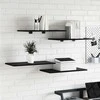 Knygų lentyna 4 pcs Juodas 60 x 30 x 1,5 cm Apdirbta mediena