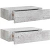 Lentynos su stalčiais, 2vnt., betono pilkos, 40x23,5x10cm, MDF