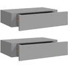 Lentynos su stalčiais, 2vnt., pilkos, 40x23,5x10cm, MDF