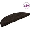 Laiptų kilimėliai, lipnūs, 20 vnt., rudi, pusapvaliai, 56x17x3 cm