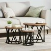 Nesting šoninis stalas 3 pcs Senovinis medis