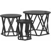Nesting šoninis stalas 3 pcs Juodas ąžuolas
