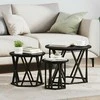 Nesting šoninis stalas 3 pcs Juodas ąžuolas