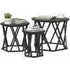 Nesting šoninis stalas 3 pcs Juodas ąžuolas