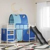 Lova Vaikų Lofto Lovos Rėmas Balta ir mėlyna 90 x 190 cm Metalas