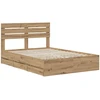 Lova Bed Frame with Storage and Headboard Artisan Oak 160 x 200 cm