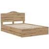 Lova Bed Frame with Storage and Headboard Artisan Oak 140 x 190 cm