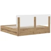 Lova Bed Frame with Storage and Headboard Artisan Oak 180 x 200 cm